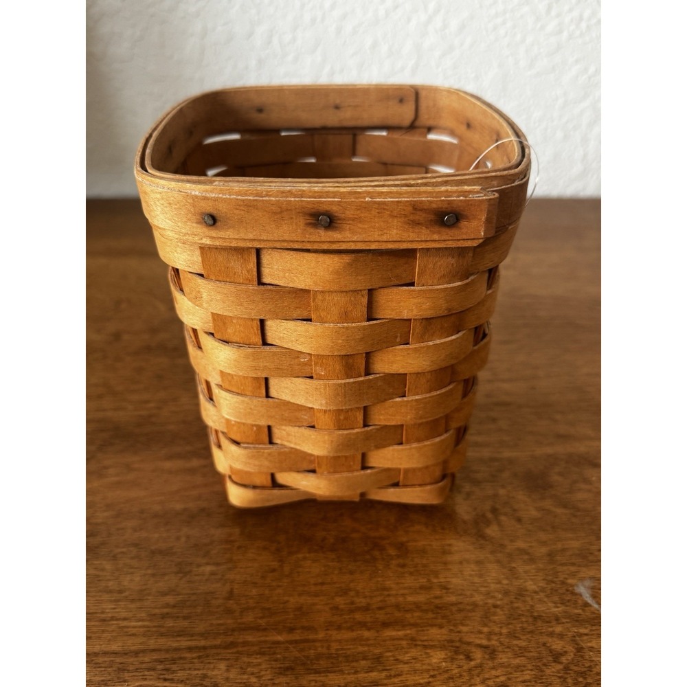 Vintage Longaberger 1995 Small Spoon Holder Basket 6"tall x 5 1/2"wide